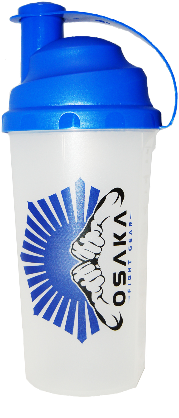 Placeholder image — whey protein shaker and tub on a studio backdrop